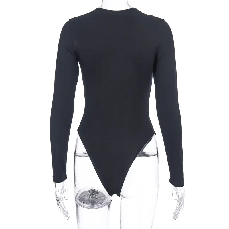 2023 Winter Women's Solid Color Long Sleeve Bodysuit