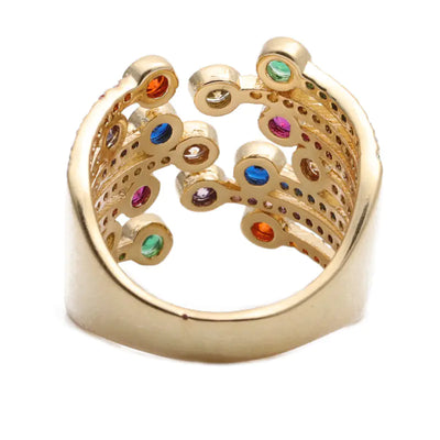 New Arrival Multi-Layer Zircon Open Ring (Customizable)