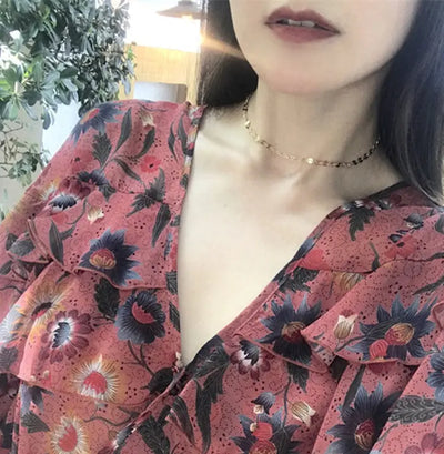 Fashionable Simple Choker Necklace with Layered Design