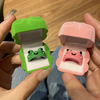 Cute Simple Boyfriend Exclusive Lonely Frog Ring