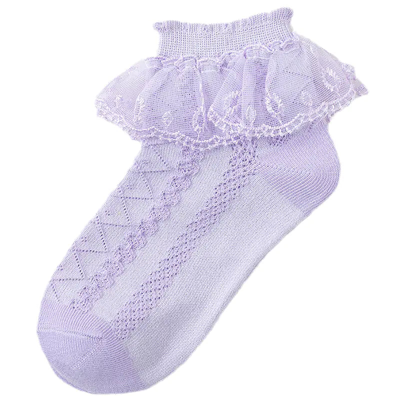 Children's Thin Breathable Lace Socks