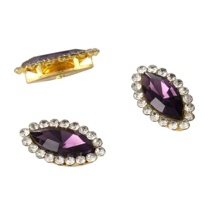 Colorful Glass Teardrop Rhinestone Hair Accessories