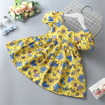 Girls' Floral Dress with Bowknot for Kids