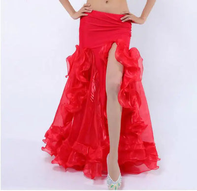 Belly Dance Long Skirt with Slit Hemming