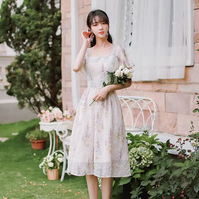 Super Fairy Retro Lace Floral Dress