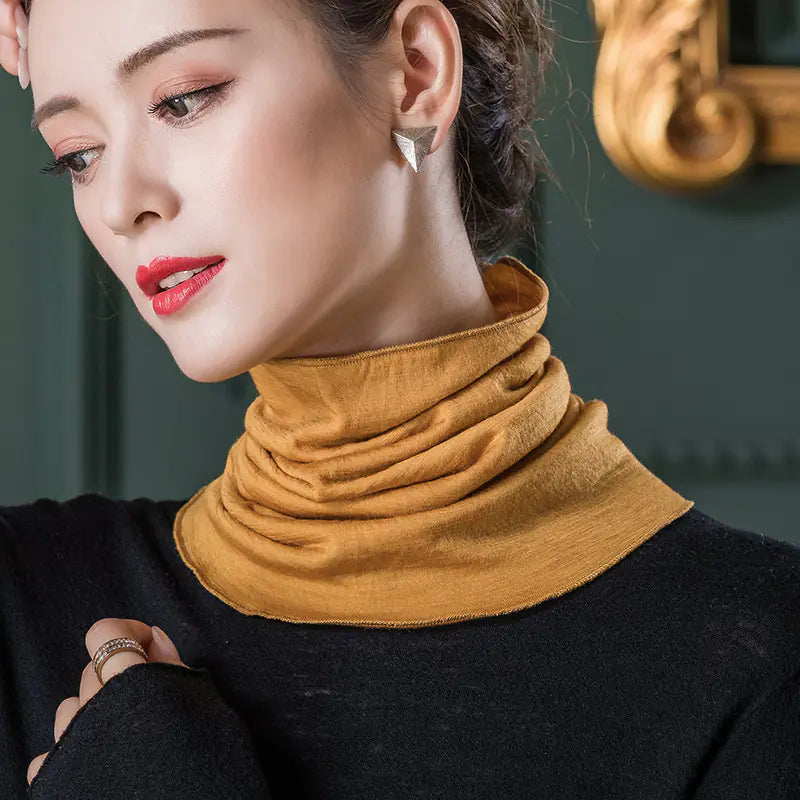 Autumn Winter 100% Wool Double-Layer Neck Warmer