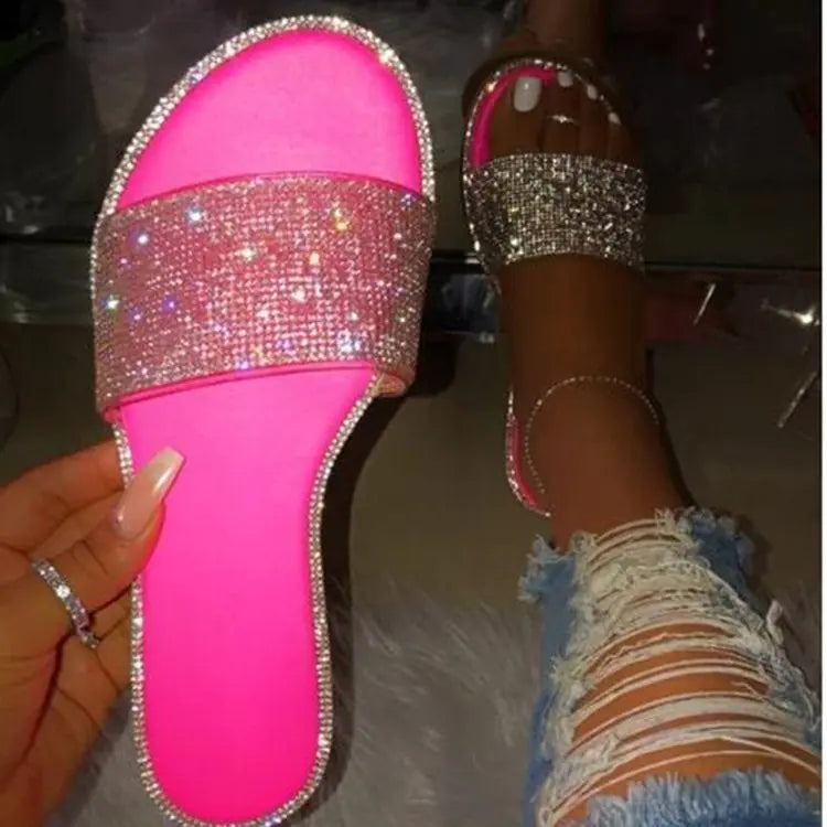 Large Rhinestone Sandals and Slippers for Women