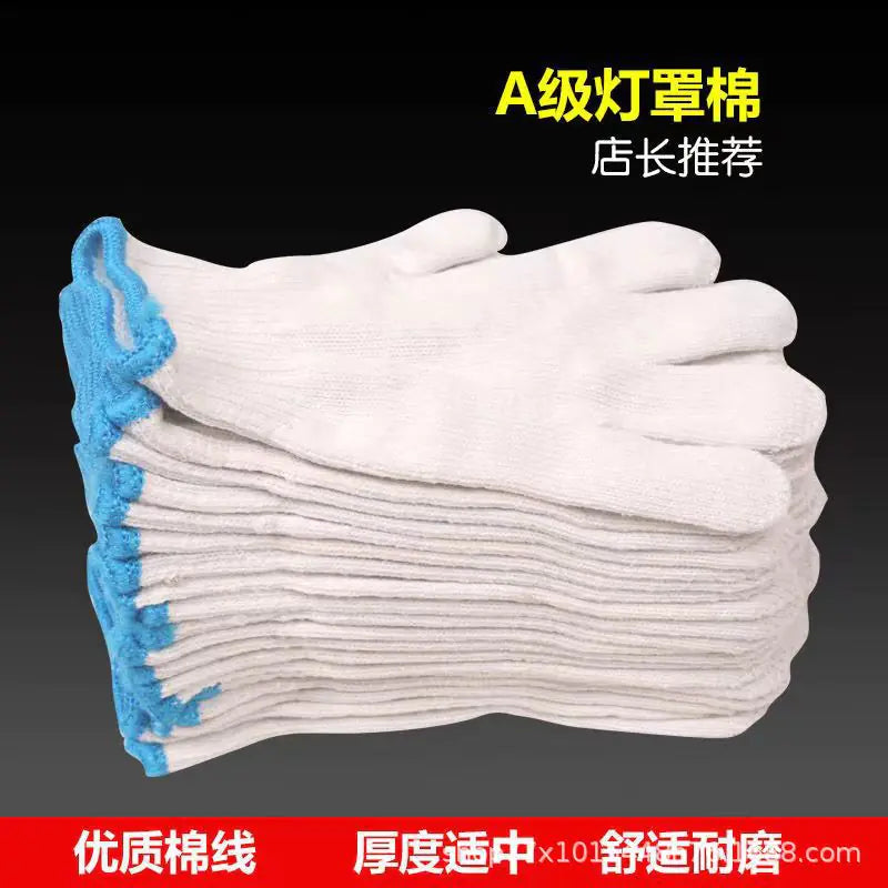 Thick Red Cotton Yarn Work Gloves for Adults