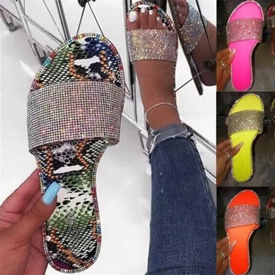 Large Rhinestone Sandals and Slippers for Women