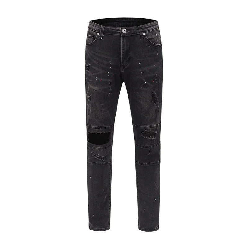 High Street Kanye Spray-Painted Slim-Fit Jeans