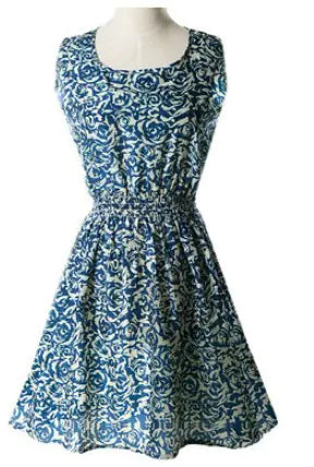 2018 Summer Plus Size Floral Chiffon Dress and Skirt