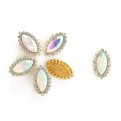 Colorful Glass Teardrop Rhinestone Hair Accessories