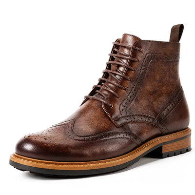 Casual Men's Leather Round Toe Boots