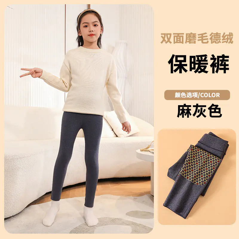 Girls' Warm Fleece Trousers for Winter Schoolwear