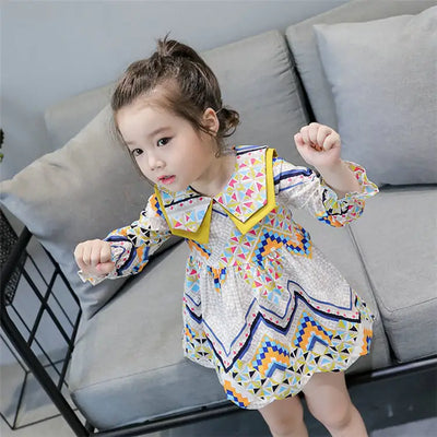 Ethnic Doll Collar Floral Dress