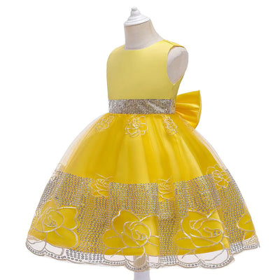 2023 New Embroidered Mesh Princess Dress for Girls