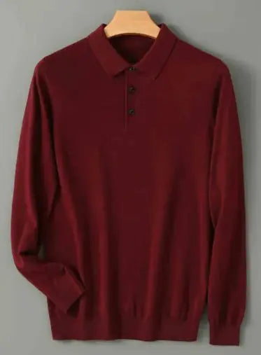 Men Long-sleeved Knitted Shirt