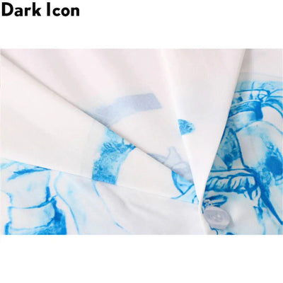 Vintage Dark Icon Printed Hawaiian Shirt for Men - ActOn