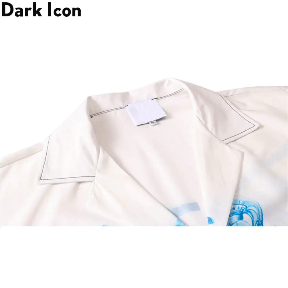 Vintage Dark Icon Printed Hawaiian Shirt for Men - ActOn