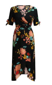 Maternity Floral Dress - Women's Casual Wear
