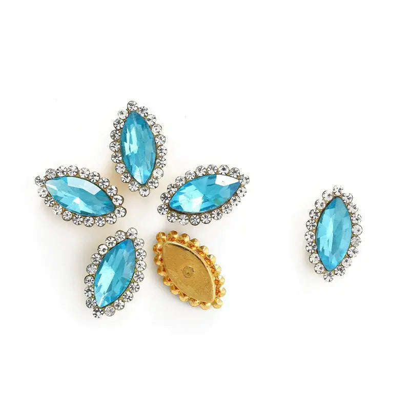 Colorful Glass Teardrop Rhinestone Hair Accessories