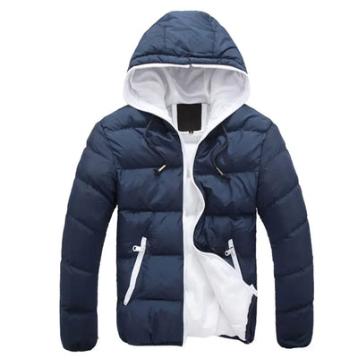 Men's Hooded Thick Down Cotton Suit for Autumn/Winter