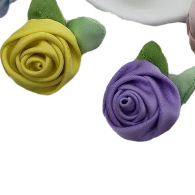 New Satin Rose and Leaf Hair Accessory for Apparel