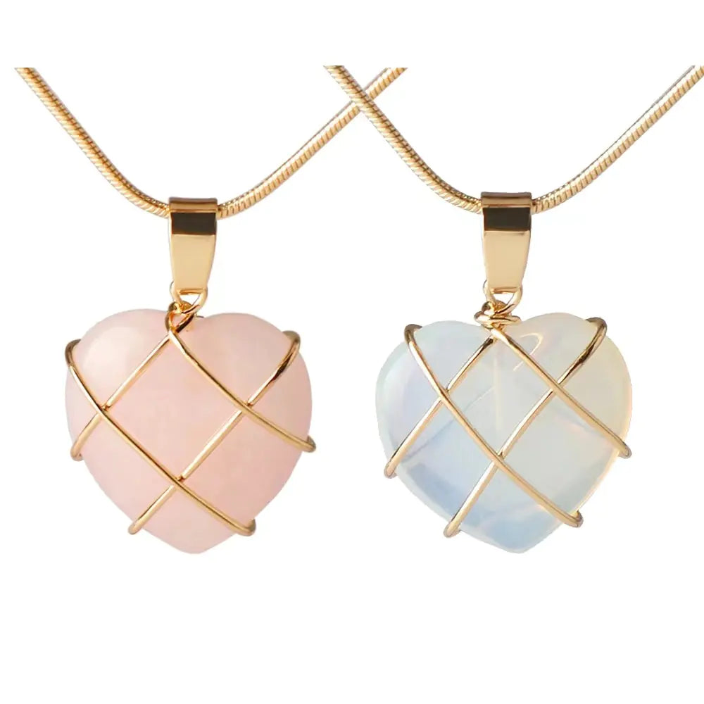 Elegant Wire Wrapped Heart Pendant Necklace for Girls