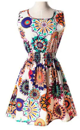 2018 Summer Plus Size Floral Chiffon Dress and Skirt