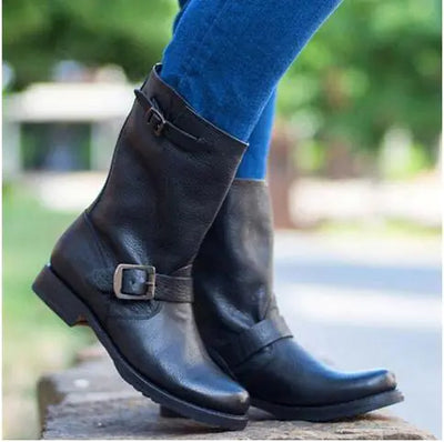 Square Heel Mid-Tube Women's Boots for All Seasons