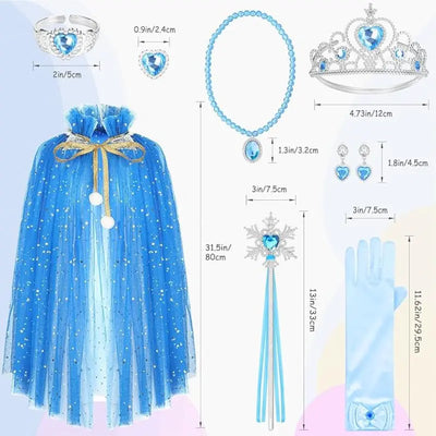 Elsa Cape for Girls - Frozen Themed Halloween Costume