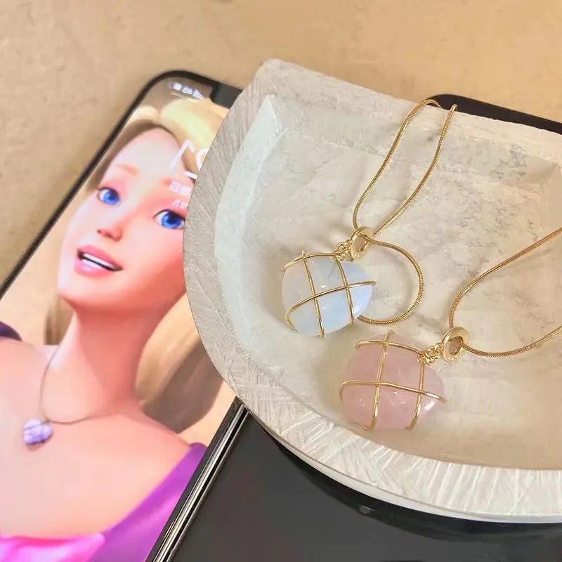 Elegant Wire Wrapped Heart Pendant Necklace for Girls