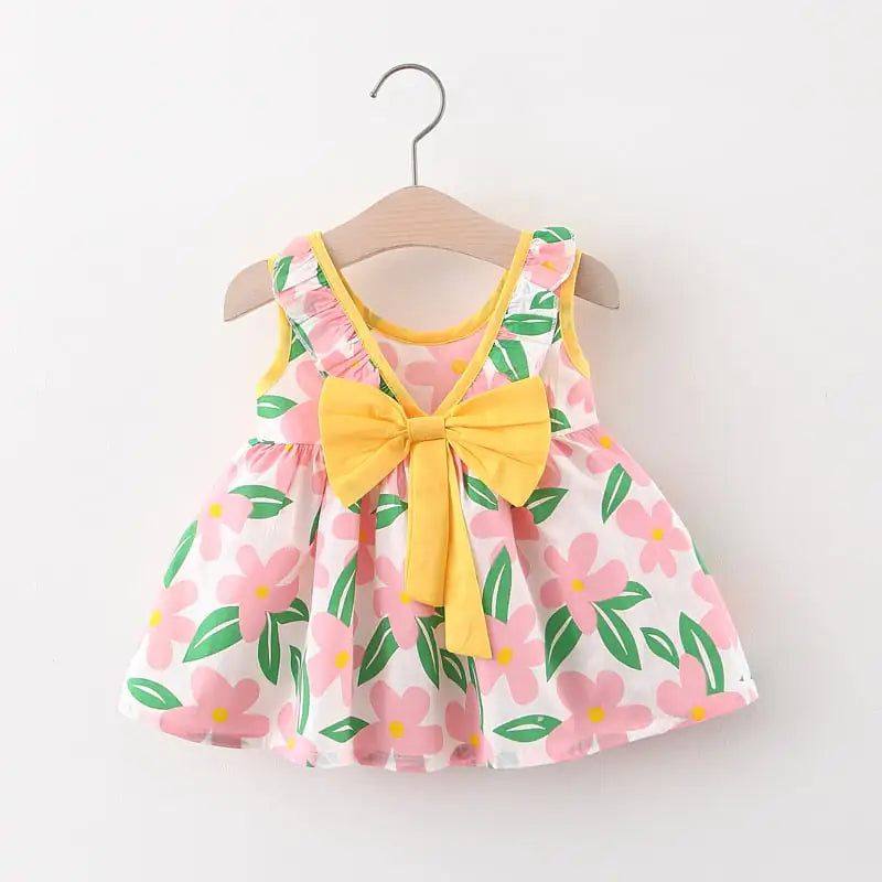Floral Dress with Large Bow Design