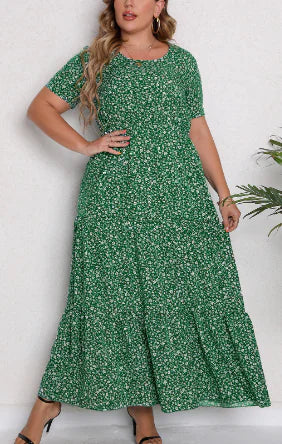 Plus Size Floral Maxi Dress - Bohemian Summer Style