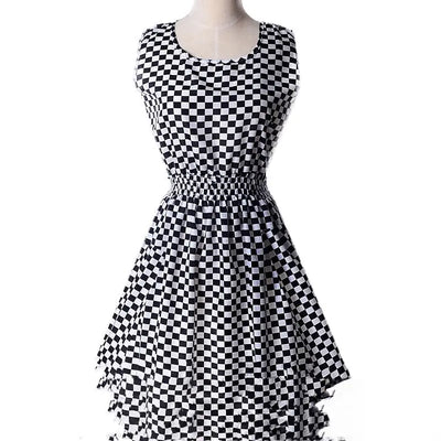 Plus Size Floral Chiffon Sleeveless Dress