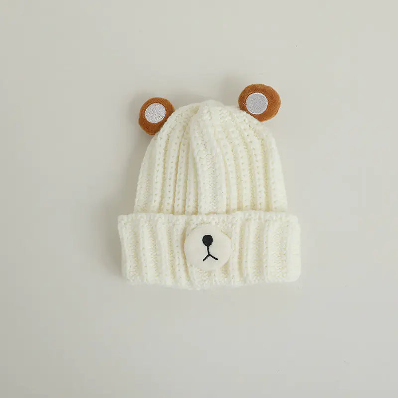 Knitted Bear Hat in Candy Color Woolen Style